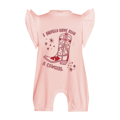 TWO IN A CASTLE THE RAINBOW GIRL COWBOY ROMPER