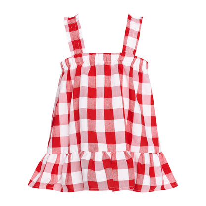 TWO IN A CASTLE MAY PICNIC SET WITH BOW VICHY TOP & PANTIES NB+