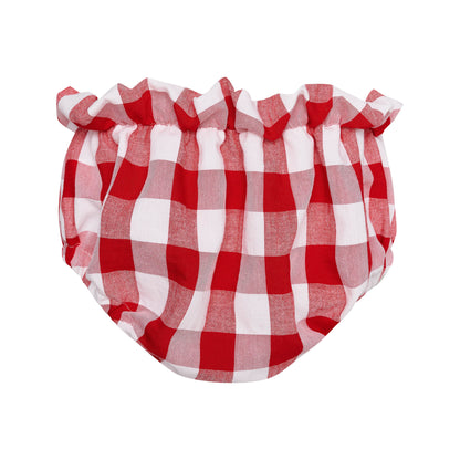 TWO IN A CASTLE MAY PICNIC SET WITH BOW VICHY TOP & PANTIES NB+