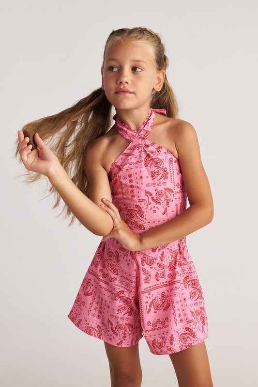 TWO IN A CASTLE BANDANA SET WITH SCARF TOP & SHORTS