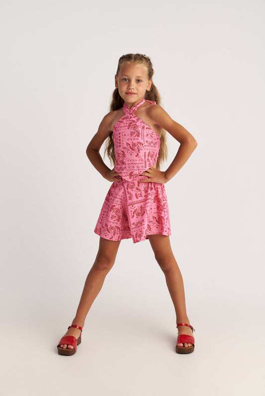 TWO IN A CASTLE BANDANA SET WITH SCARF TOP & SHORTS