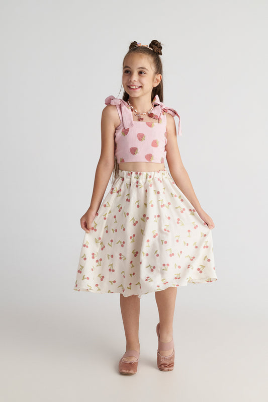 TWO IN A CASTLE SUMMER TART SET WITH TOP & MIDI SKIRT