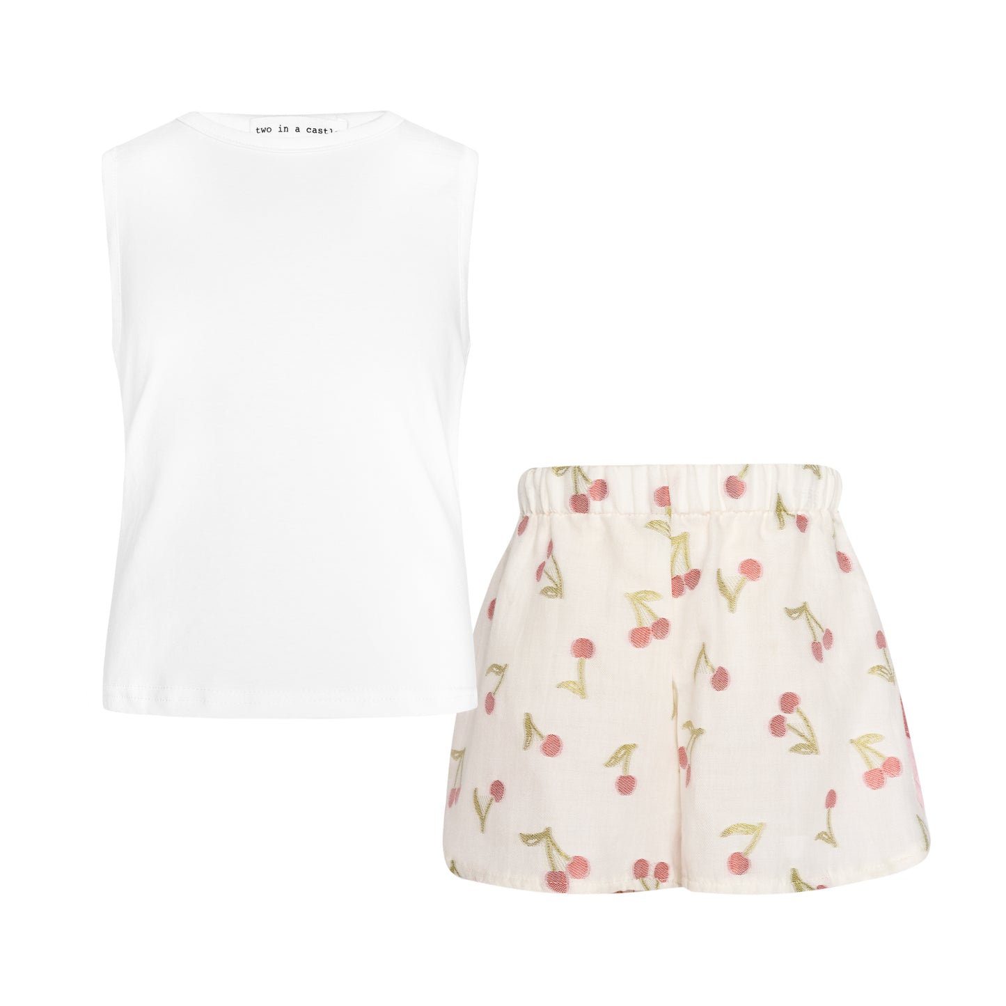 TWO IN A CASTLE SUMMER TART SET WITH TOP & BICOLOR SHORTS