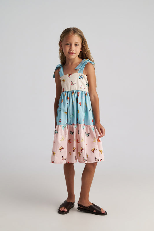 TWO IN A CASTLE BUTTERFLY SKY 3-LAYER BICOLOUR DRESS