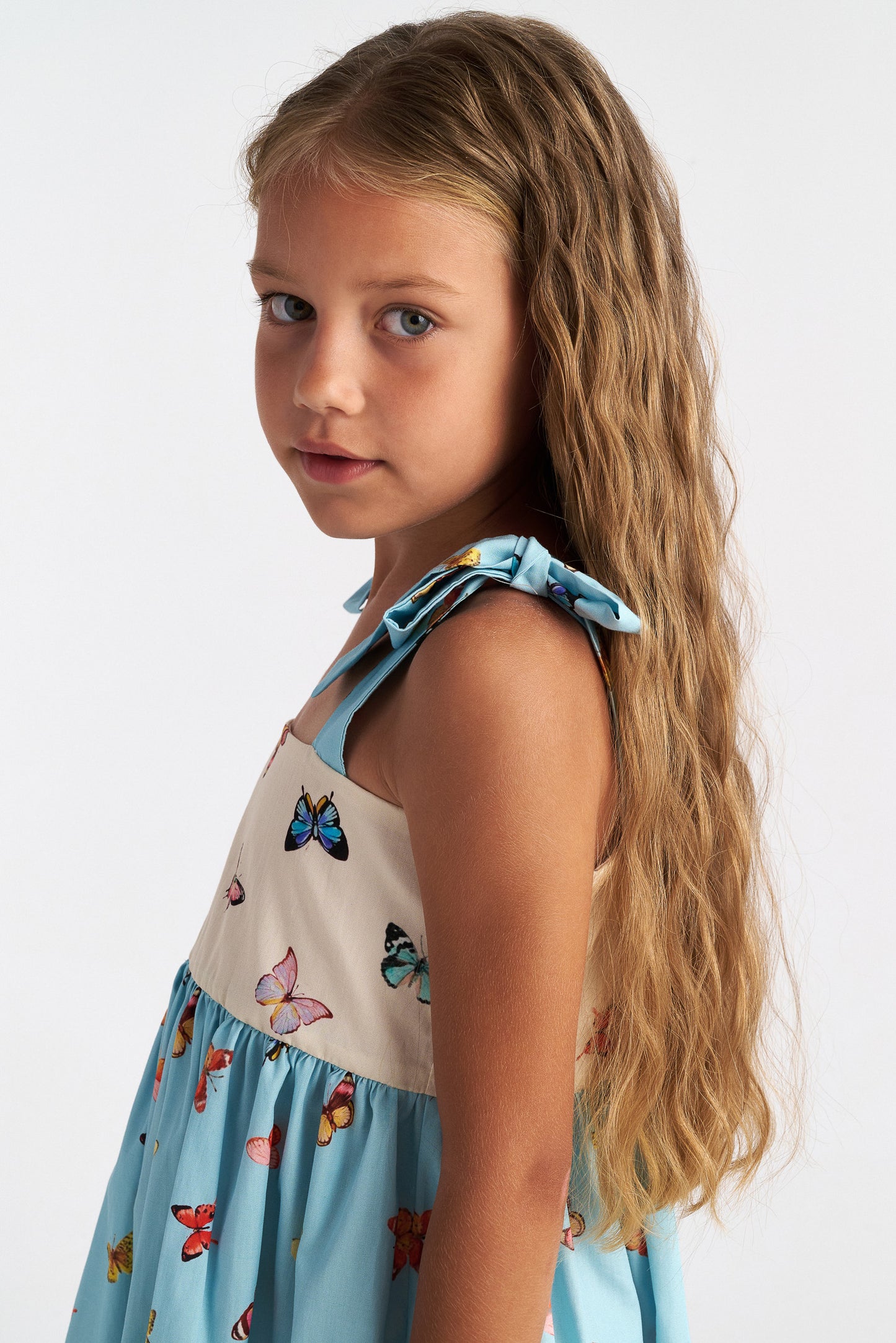 TWO IN A CASTLE BUTTERFLY SKY 3-LAYER BICOLOUR DRESS