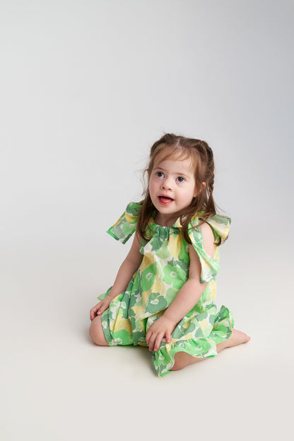 TC  LIME & SUGAR RUFFLES PLAYSUIT