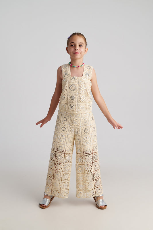 TWO IN A CASTLE SANTORINI CROCHET TOP & PANTS SET