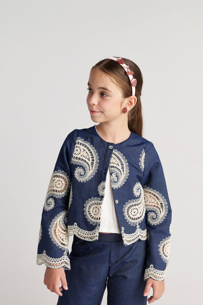 TWO IN CASTLE  FARM GIRL PAISLEY DENIM JACKET