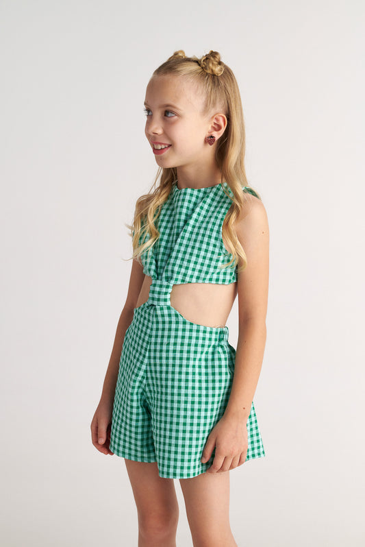 TWO IN A CASTLE FOREST SKY THE KNOT PLAYSUIT