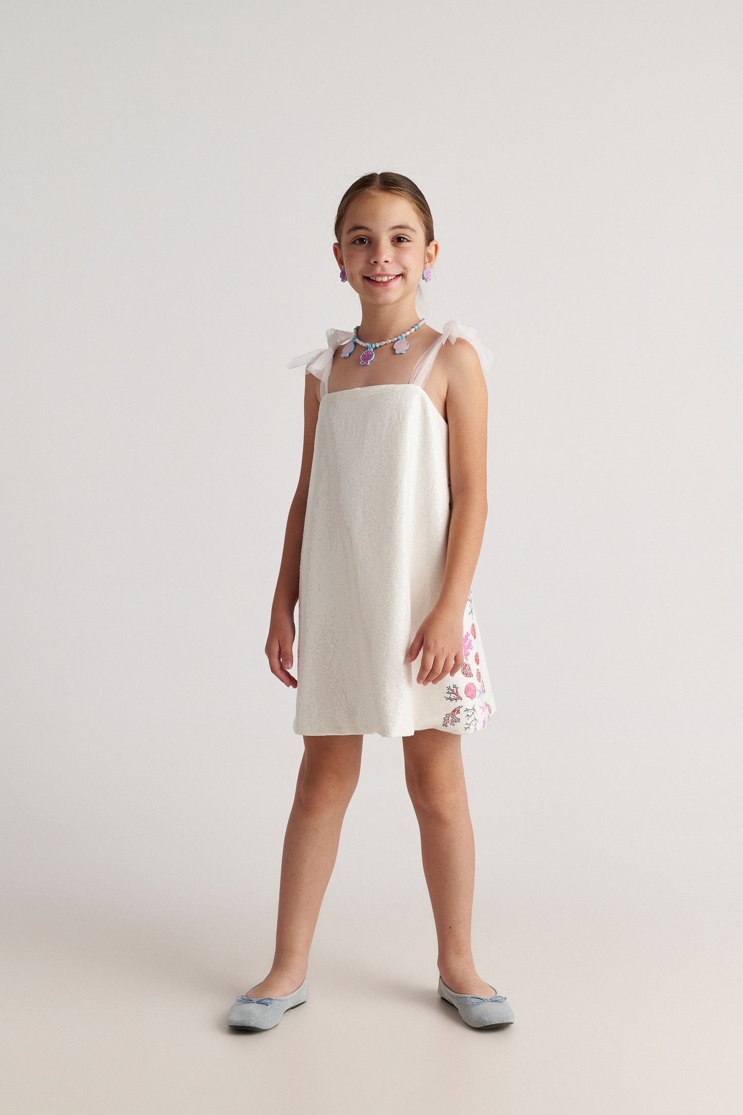 TWO IN A CASTLE MERMAID & SHELLS SEQUIN MINI DRESS