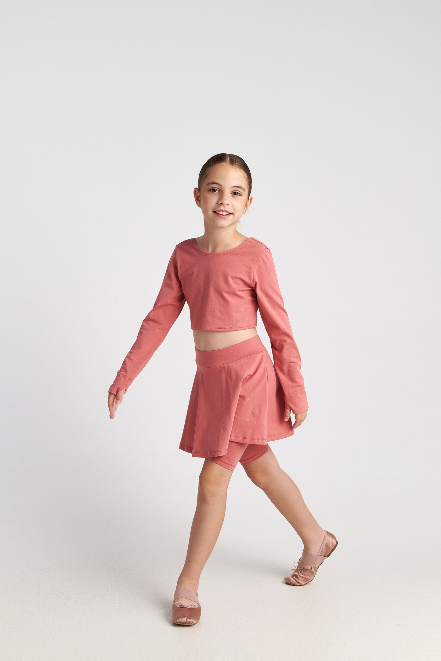 TWO IN A CASTLE BALLET SCHOOL LONHSLEEVE TOP AND SKORT SET