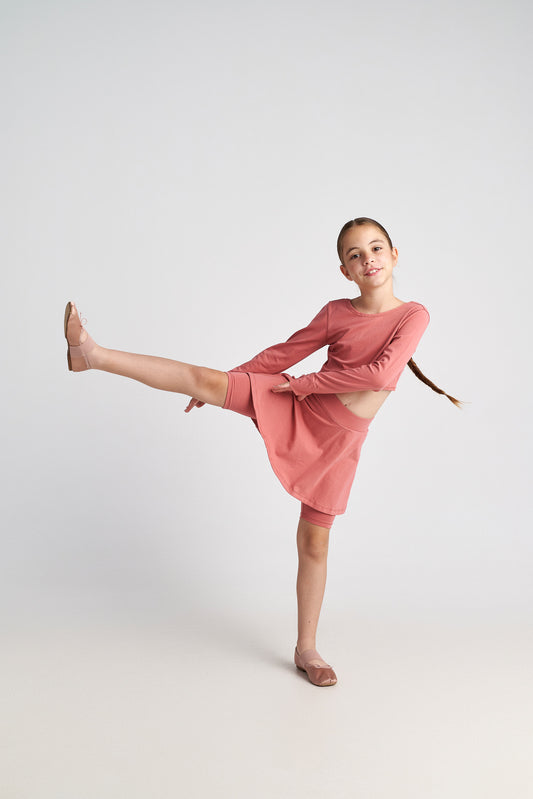 TWO IN A CASTLE BALLET SCHOOL LONHSLEEVE TOP AND SKORT SET