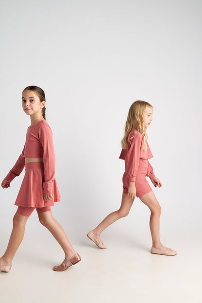 TWO IN A CASTLE BALLET SCHOOL LONHSLEEVE TOP AND SKORT SET