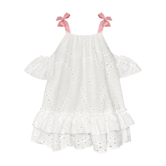 TWO IN A CASTLE THE FLOWER GIRLS BRODERIE RUFFLE DRESS