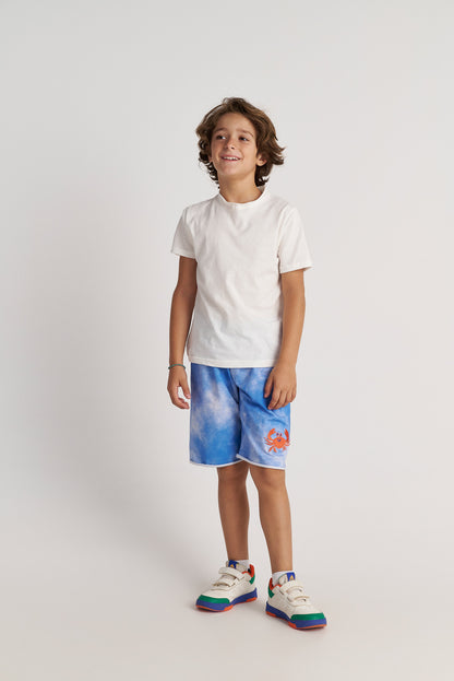 TWO IN A CASTLE SEA WHISPER T-SHIRT & CRAB TIE DYE SHORTS SET