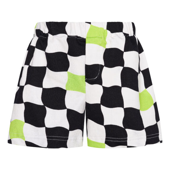 TWO IN A CASTLE CHESS T-SHIRT AND ALLOVER PRINT SHORTS  SET