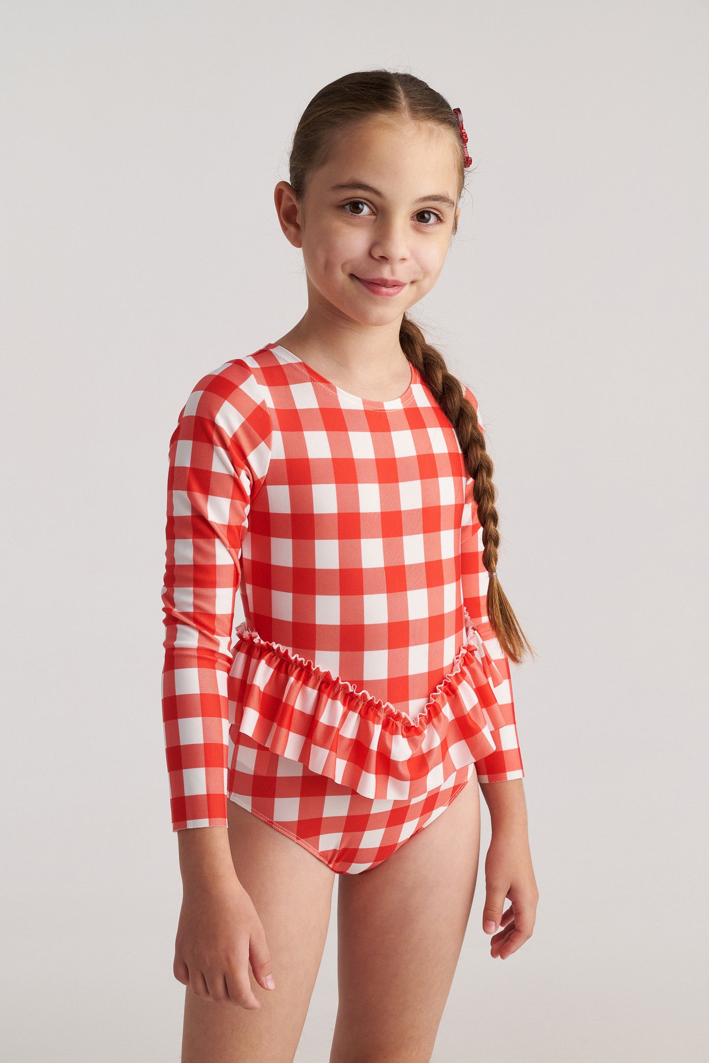 TC MAY PIC- NIC VICHY BACKLESS LONGSLEEVE SWIMSUIT