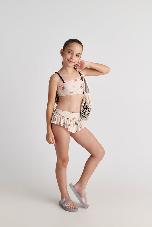 TWO IN A CASTLE BUTTERFLY SKY ALLOVER RUFFLE BIKINI