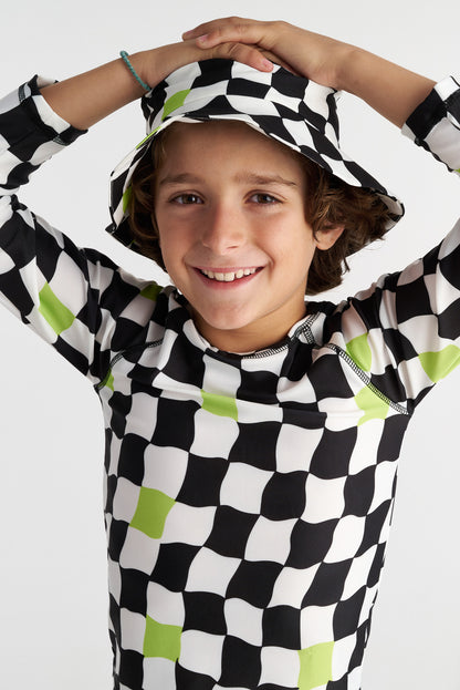 TC CHESS NEON ALLOVER LONG SLEEVE TOP
