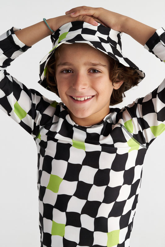TC CHESS NEON ALLOVER LONG SLEEVE TOP