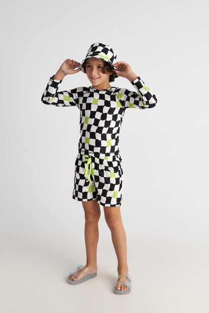TC CHESS NEON ALLOVER SHORTS