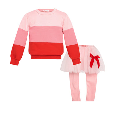 TWO IN A CASTLE RASPBERRY PUFF BABY SET WITH TUTU SKIRT