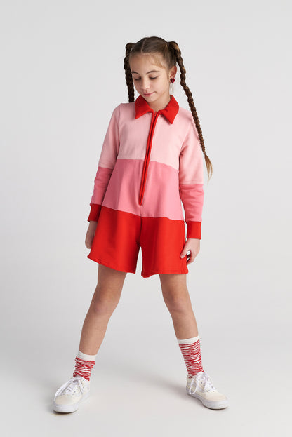 TWO IN A CASTLE RASPBERRY PUFF TENNIS PLAYSUIT