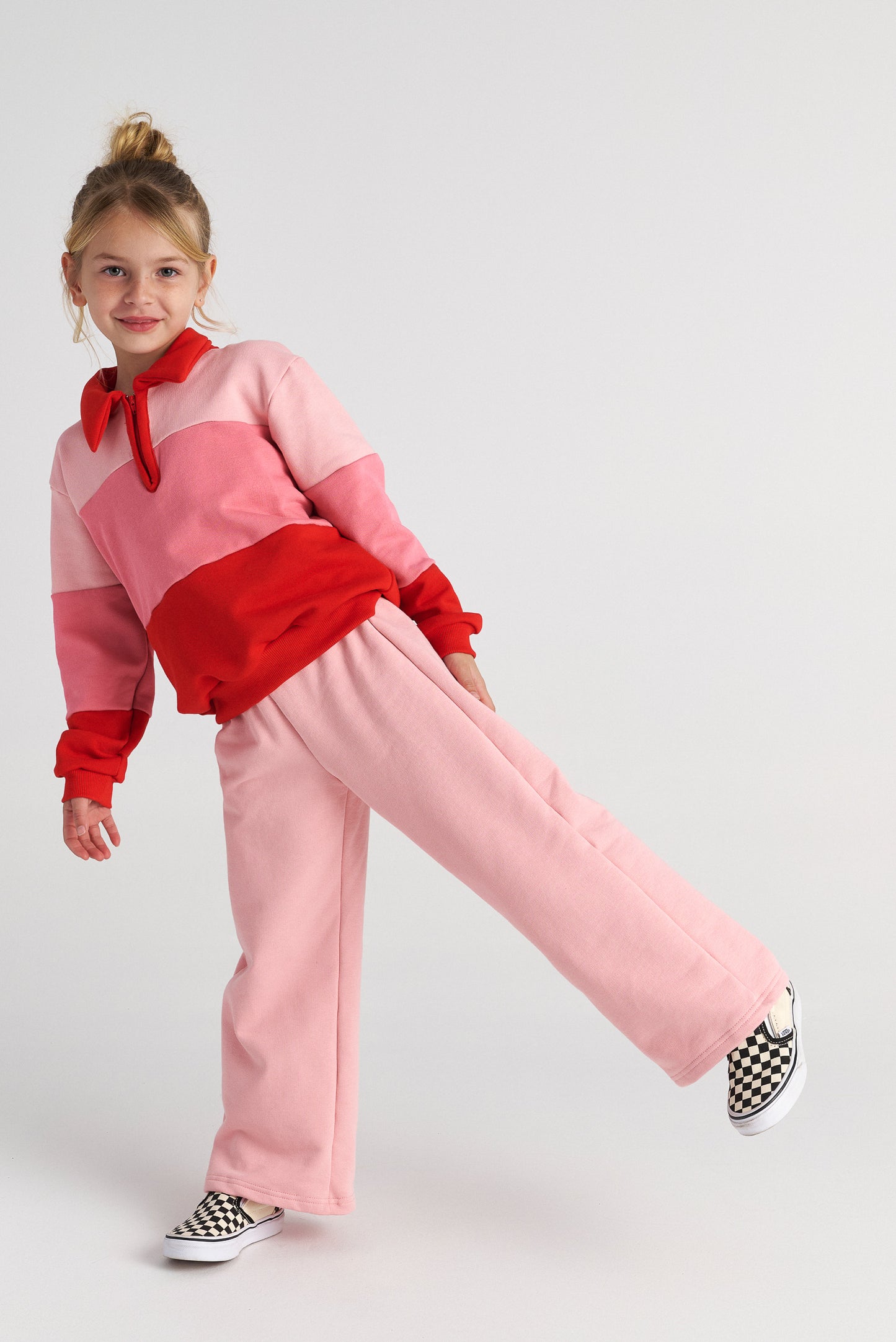 TWO IN A CASTLE RASPBERRY PUFF TENNIS SWEATER SET