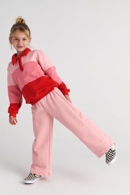 TWO IN A CASTLE RASPBERRY PUFF TENNIS SWEATER SET
