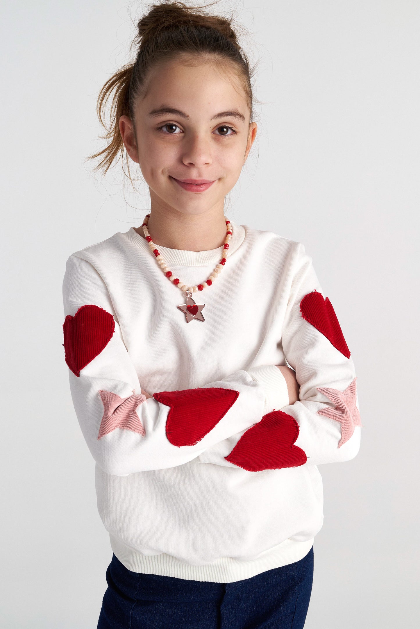 TWO IN A CASTLE GALACTIC HEARTS EMBRIODERED SWEATER TOP