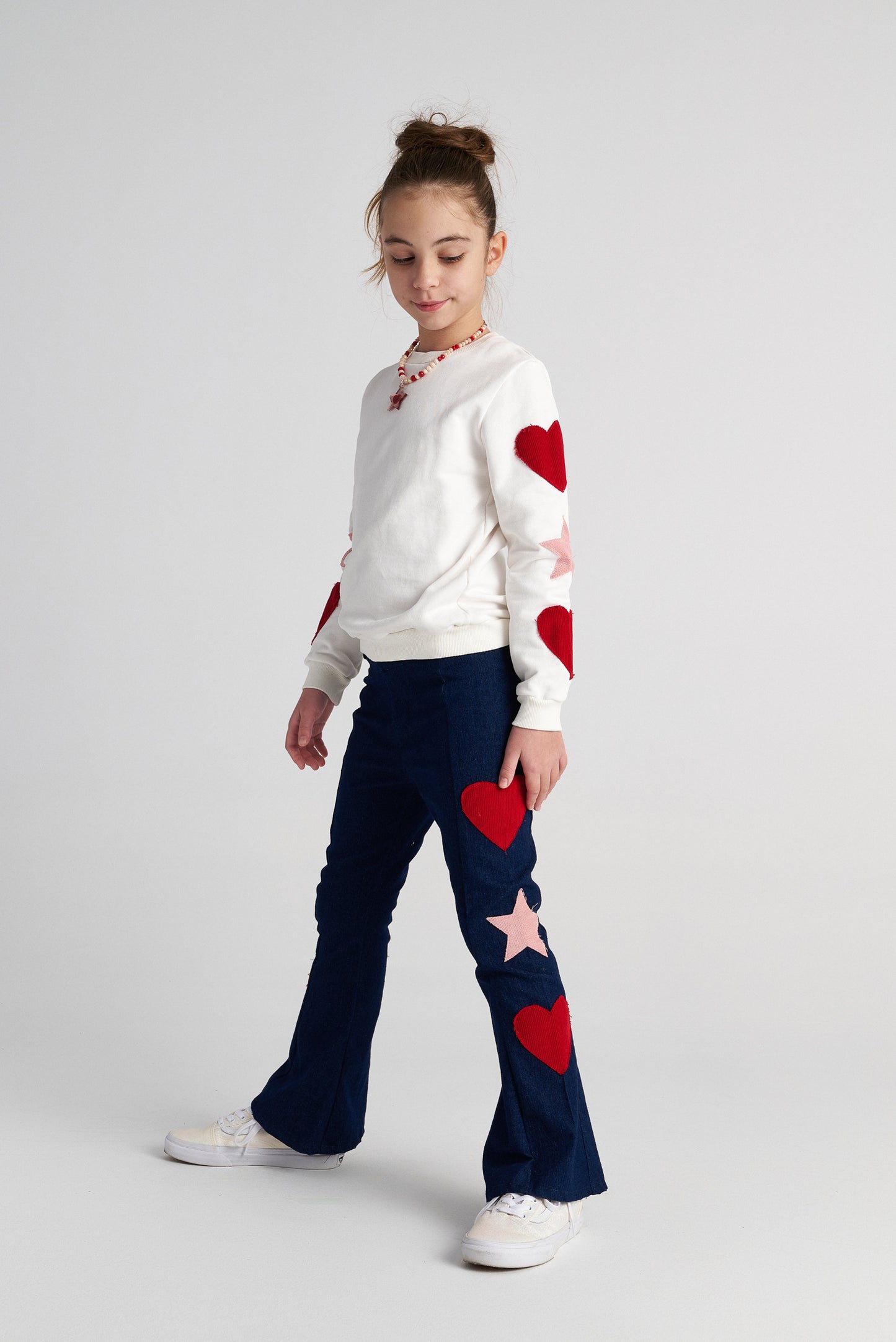 TWO IN A CASTLE EMBRIODERED DENIM FLARE PANTS