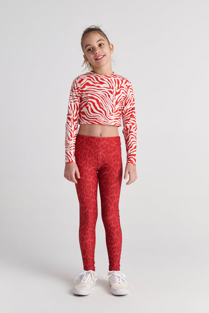 TWO IN A CASTLE RED SAFARI ANIMAL PRINT ATHLETIC SET