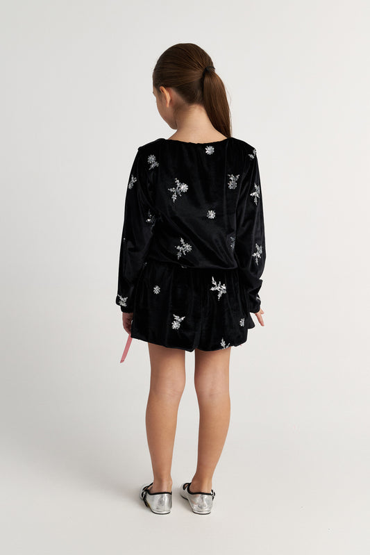 TWO IN A CASTLE SPARKLES VELVET SET WITH SHORTS