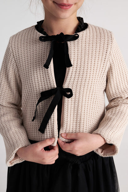TWO IN A CASTLE SPARKLES KNITTED BOW CARDIGAN