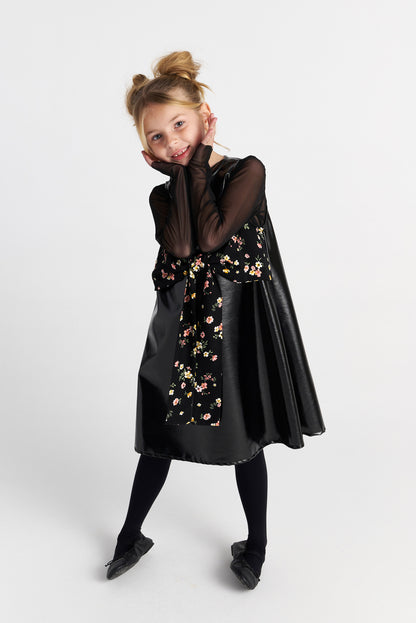 TWO IN A CASTLE SET TOP AND VINYL BOW DRESS
