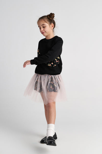 TWO IN A CASTLE VALLEY NIGHT SWEATER & TUTU SHORTS SET