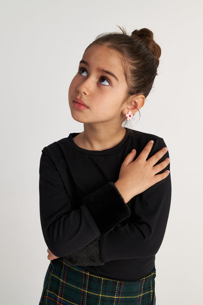 TWO IN A CASTLE BASICS FUR CUFF TOP
