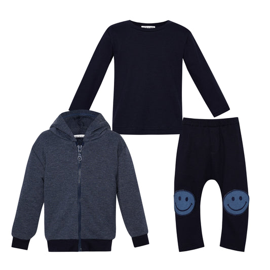 TC SMILES SET HOODED CARDIGAN& TOP & SLOUCHY PANTS