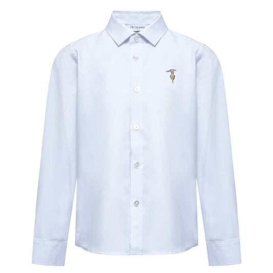 TRUSSARDI KIDS EMBROIDERED SWANA SHIRT