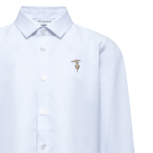 TRUSSARDI KIDS EMBROIDERED SWANA SHIRT