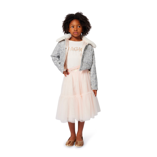 BILIIEBLUSH KIDS ALLOVER SEQUINS COAT
