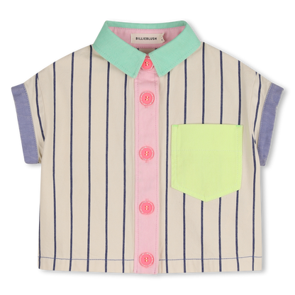 BILLIEBLUSH GIRLS STRIPED SHORT-SLEEVED SHIRT
