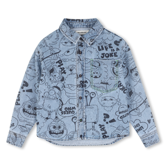 BILLIEBLUSH KIDS PRINTED DENIM SHIRT