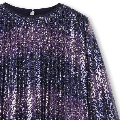 BILLIEBLUSH GIRLS PLEATED SHINY DRESS