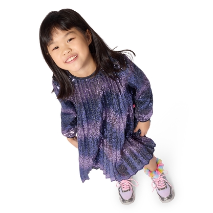 BILLIEBLUSH GIRLS PLEATED SHINY DRESS