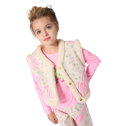 BILLIEBLUSH GIRLS FUR LEOPARD PRINT VEST