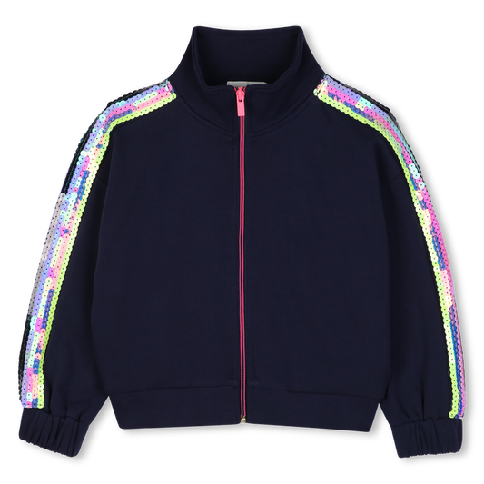 BILLIEBLUSH GIRLS SEQUINS DETAIL FLEECE CARDIGAN