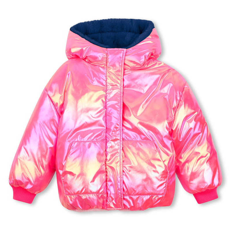 BILLIEBLUSH GIRLS SHINY-FUR REVERSIBLE POMBER JACKET