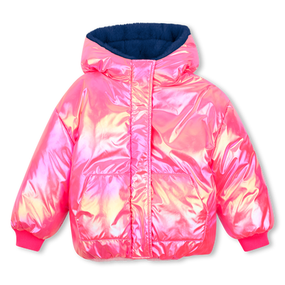 BILLIEBLUSH GIRLS SHINY-FUR REVERSIBLE POMBER JACKET