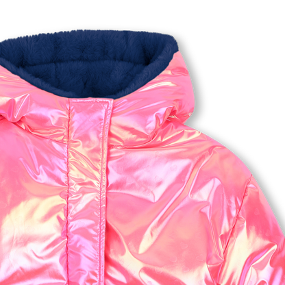 BILLIEBLUSH GIRLS SHINY-FUR REVERSIBLE POMBER JACKET